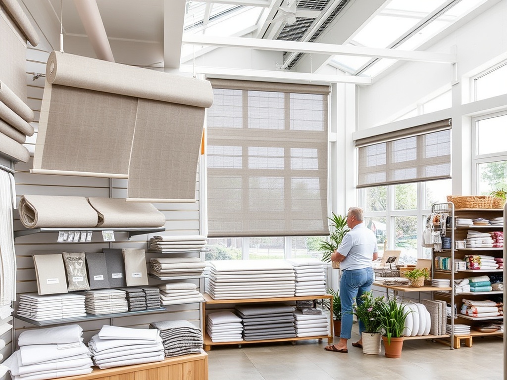 Sturdy outdoor-grade fabric awning unfurled over an indoor seating area