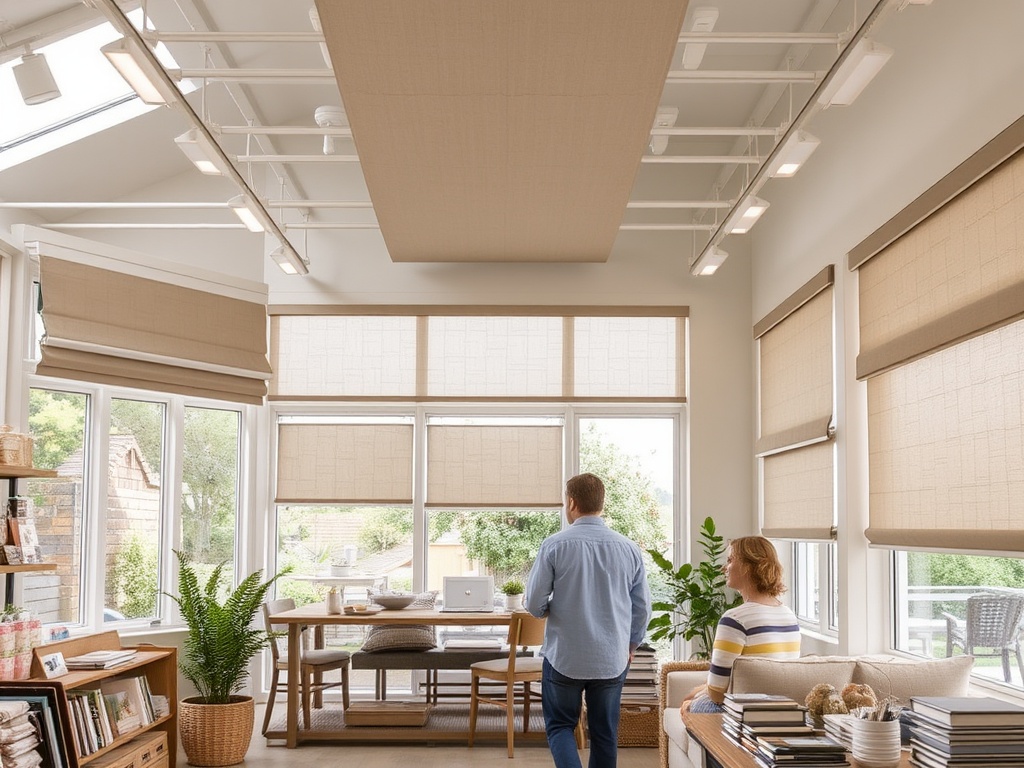 Close-up of a dense, UV-blocking summer fabric sample reflecting bright sunlight